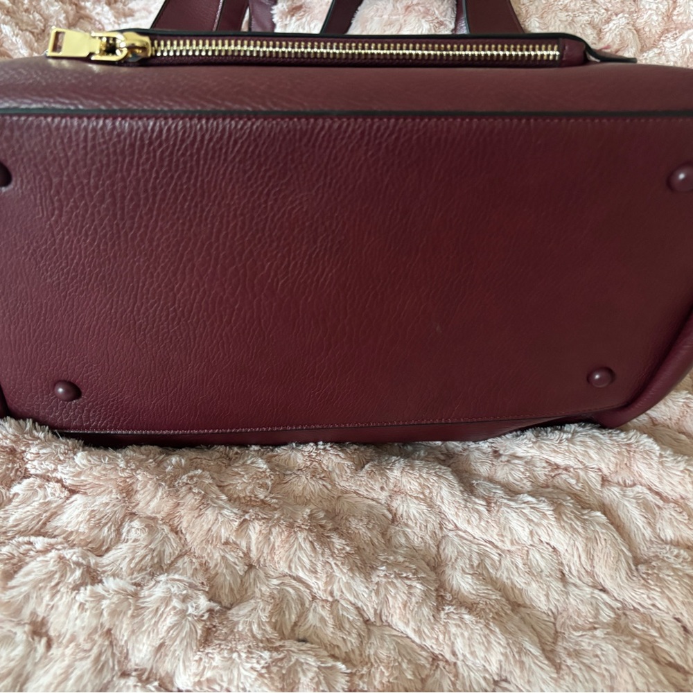 Poppy & Peonies Burgundy Pebbled Tote with Matching Pouches - Picture 9 of 9
